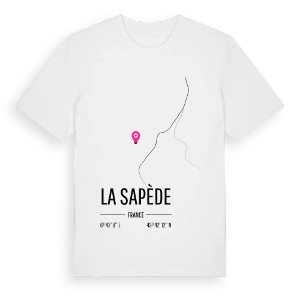 La Sapède karta t-shirt – ekologisk bomull t-shirt från Pinshirt