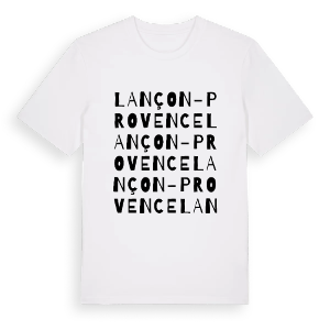 Lançon-Provence ordlek t-shirt – ekologisk bomull t-shirt från Pinshirt
