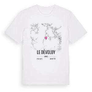 Le Dévoluy karta t-shirt – ekologisk bomull t-shirt från Pinshirt