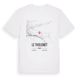 Le Tholonet karta t-shirt – ekologisk bomull t-shirt från Pinshirt
