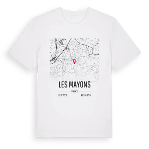 Les Mayons karta t-shirt – ekologisk bomull t-shirt från Pinshirt