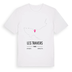 Les Travers karta t-shirt – ekologisk bomull t-shirt från Pinshirt