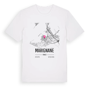 Marignane karta t-shirt – ekologisk bomull t-shirt från Pinshirt