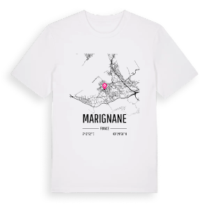 Marignane karta t-shirt – ekologisk bomull t-shirt från Pinshirt