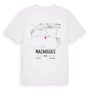 Mazaugues karta t-shirt – ekologisk bomull t-shirt från Pinshirt