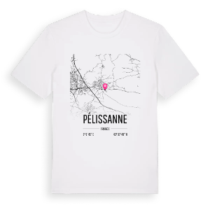 Pélissanne karta t-shirt – ekologisk bomull t-shirt från Pinshirt