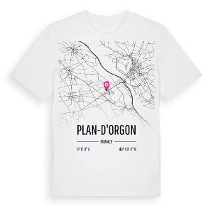 Plan-d'Orgon karta t-shirt – ekologisk bomull t-shirt från Pinshirt