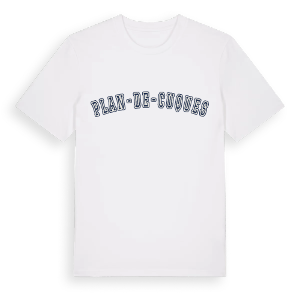 Plan-de-Cuques college t-shirt – ekologisk bomull t-shirt från Pinshirt
