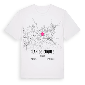 Plan-de-Cuques karta t-shirt – ekologisk bomull t-shirt från Pinshirt