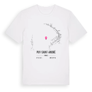Puy-Saint-André karta t-shirt – ekologisk bomull t-shirt från Pinshirt