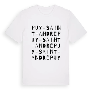 Puy-Saint-André ordlek t-shirt – ekologisk bomull t-shirt från Pinshirt