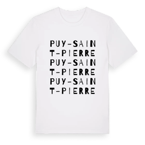 Puy-Saint-Pierre ordlek t-shirt – ekologisk bomull t-shirt från Pinshirt