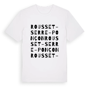 Rousset-Serre-Ponçon ordlek t-shirt – ekologisk bomull t-shirt från Pinshirt