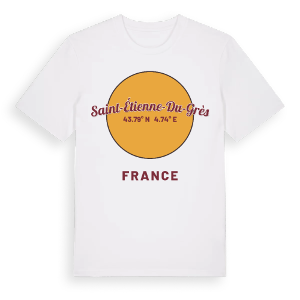 Saint-Étienne-du-Grès cirkel t-shirt – ekologisk bomull t-shirt från Pinshirt