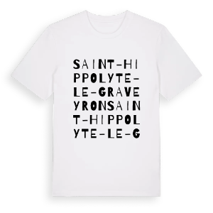 Saint-Hippolyte-le-Graveyron ordlek t-shirt – ekologisk bomull t-shirt från Pinshirt