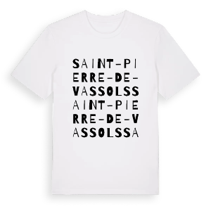 Saint-Pierre-de-Vassols ordlek t-shirt – ekologisk bomull t-shirt från Pinshirt