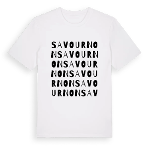 Savournon ordlek t-shirt – ekologisk bomull t-shirt från Pinshirt