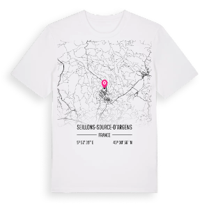 Seillons-Source-d'Argens karta t-shirt – ekologisk bomull t-shirt från Pinshirt