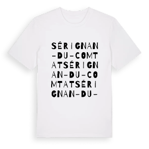 Sérignan-du-Comtat ordlek t-shirt – ekologisk bomull t-shirt från Pinshirt