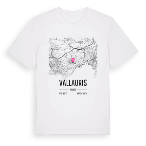 Vallauris karta t-shirt – ekologisk bomull t-shirt från Pinshirt
