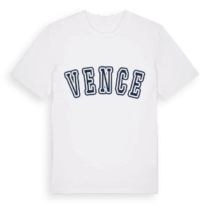 Vence college t-shirt – ekologisk bomull t-shirt från Pinshirt