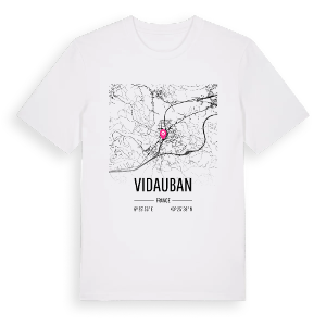 Vidauban karta t-shirt – ekologisk bomull t-shirt från Pinshirt