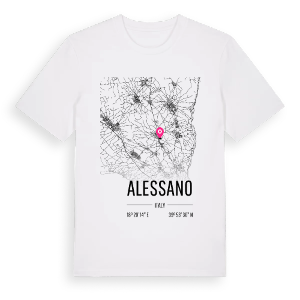 Alessano karta t-shirt – ekologisk bomull t-shirt från Pinshirt