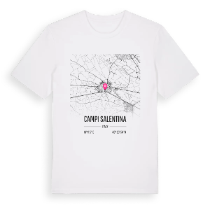 Campi Salentina karta t-shirt – ekologisk bomull t-shirt från Pinshirt