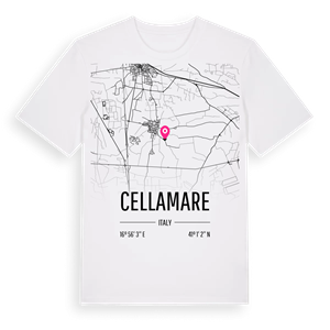 Cellamare karta t-shirt – ekologisk bomull t-shirt från Pinshirt