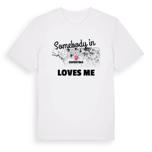 Någon i Copertino älskar mig t-shirt – ekologisk bomull t-shirt från Pinshirt
