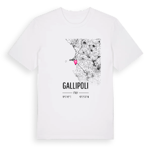 Gallipoli karta t-shirt – ekologisk bomull t-shirt från Pinshirt