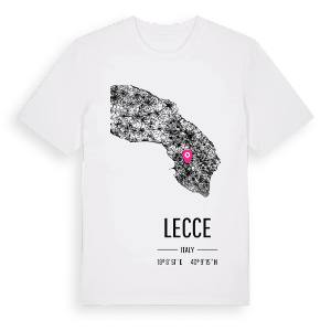 Lecce karta t-shirt – ekologisk bomull t-shirt från Pinshirt