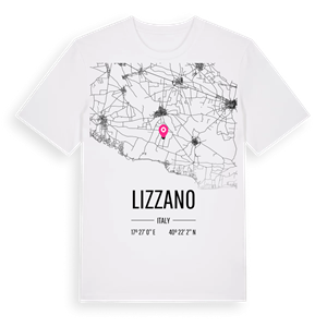 Lizzano karta t-shirt – ekologisk bomull t-shirt från Pinshirt