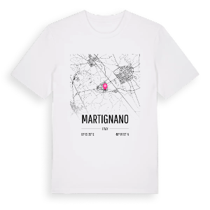 Martignano karta t-shirt – ekologisk bomull t-shirt från Pinshirt