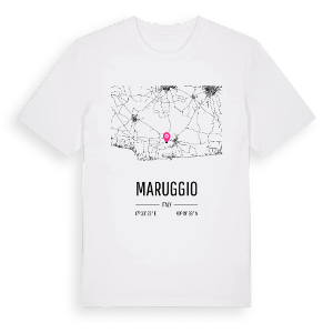 Maruggio karta t-shirt – ekologisk bomull t-shirt från Pinshirt