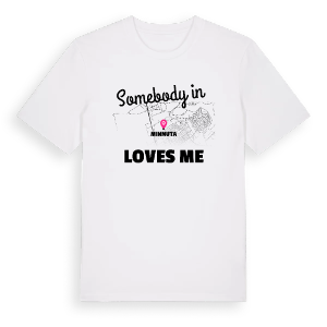 Någon i Minnuta älskar mig t-shirt – ekologisk bomull t-shirt från Pinshirt