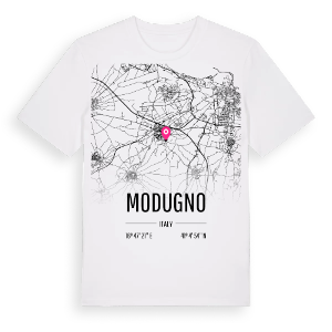 Modugno karta t-shirt – ekologisk bomull t-shirt från Pinshirt