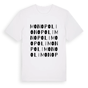 Monopoli ordlek t-shirt – ekologisk bomull t-shirt från Pinshirt