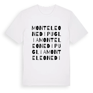 Monteleone di Puglia ordlek t-shirt – ekologisk bomull t-shirt från Pinshirt