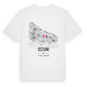 Ostuni karta t-shirt – ekologisk bomull t-shirt från Pinshirt