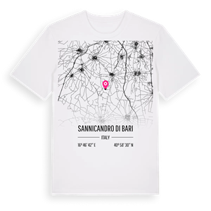 Sannicandro di Bari karta t-shirt – ekologisk bomull t-shirt från Pinshirt