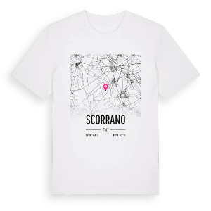 Scorrano karta t-shirt – ekologisk bomull t-shirt från Pinshirt