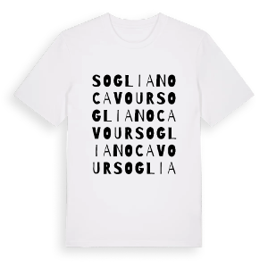 Sogliano Cavour ordlek t-shirt – ekologisk bomull t-shirt från Pinshirt