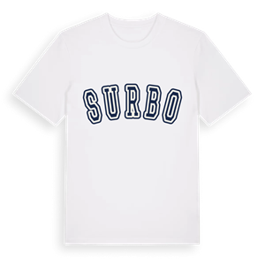Surbo college t-shirt – ekologisk bomull t-shirt från Pinshirt