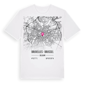 Bruxelles - Brussel karta t-shirt – ekologisk bomull t-shirt från Pinshirt