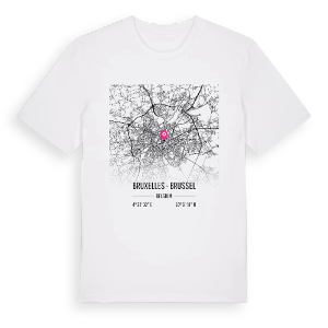 Bruxelles - Brussel karta t-shirt – ekologisk bomull t-shirt från Pinshirt