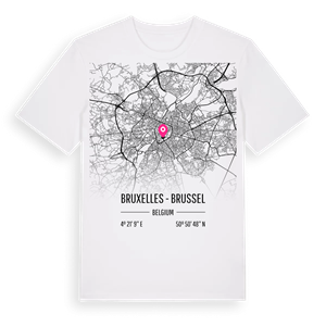 Bruxelles - Brussel karta t-shirt – ekologisk bomull t-shirt från Pinshirt