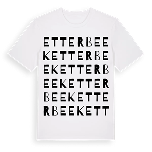 Etterbeek ordlek t-shirt – ekologisk bomull t-shirt från Pinshirt