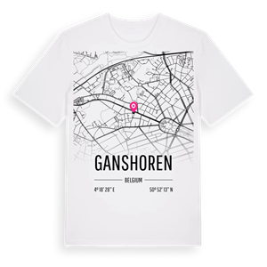 Ganshoren karta t-shirt – ekologisk bomull t-shirt från Pinshirt
