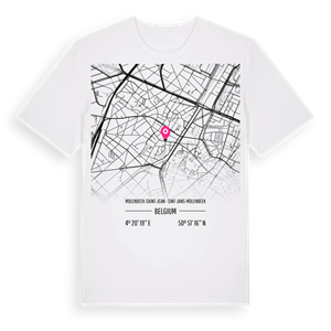 Molenbeek-Saint-Jean - Sint-Jans-Molenbeek karta t-shirt – ekologisk bomull t-shirt från Pinshirt